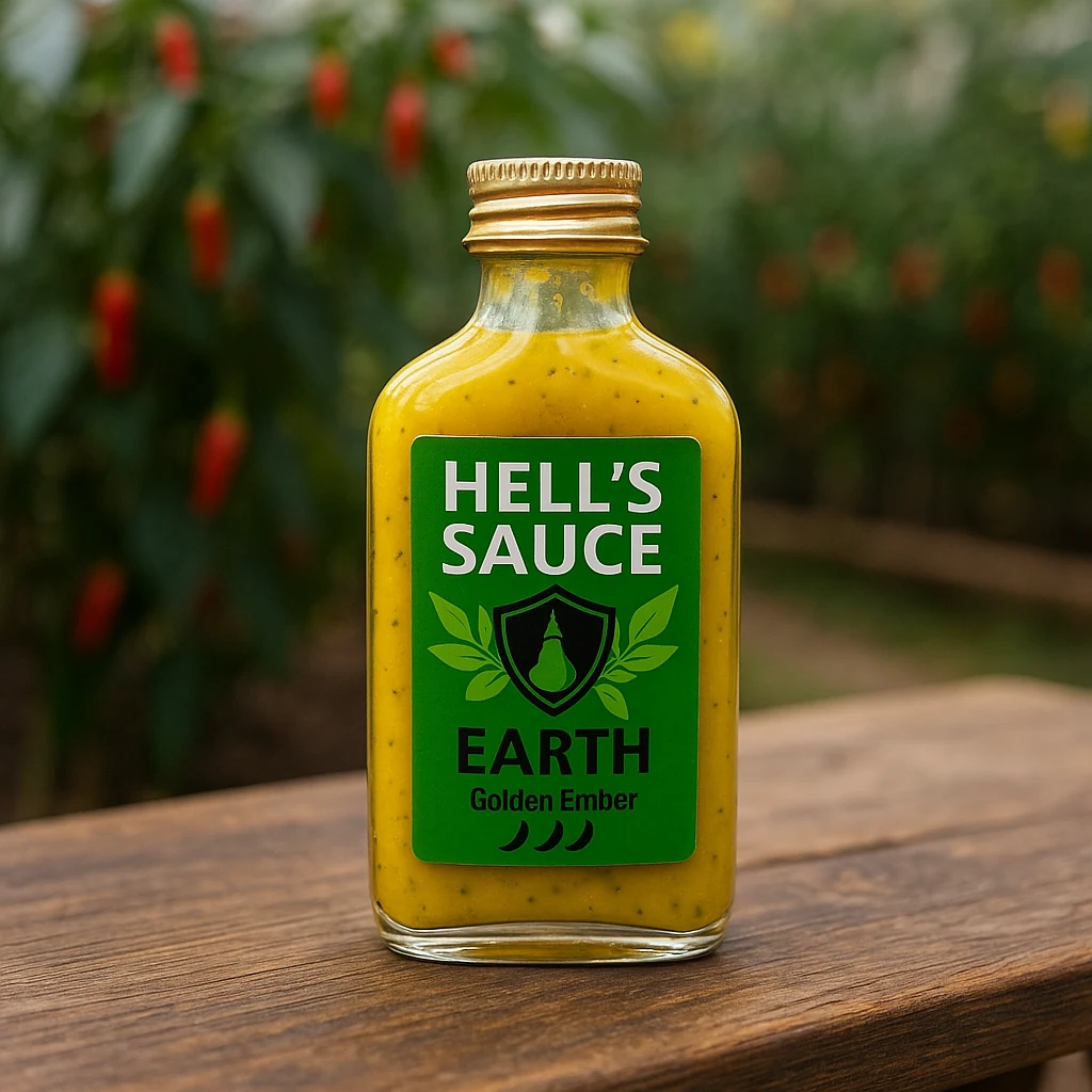 Detail lahviček Hell's Sauce